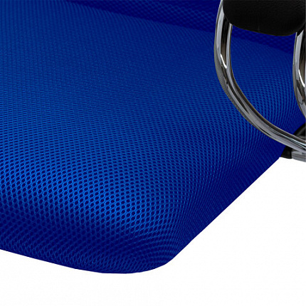 Кресло офисное МЕТТА "SU-B-8" хром, ткань-сетка, сиденье мягкое, синее