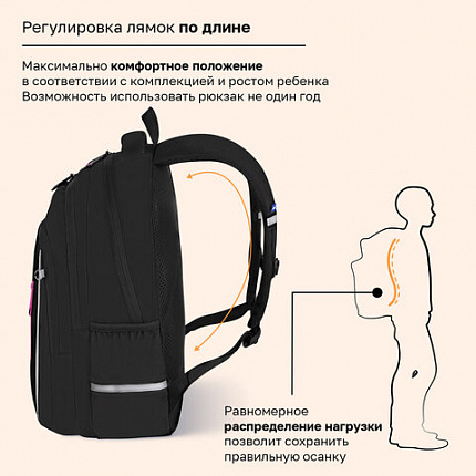 Рюкзак BRAUBERG INTENT, 2 отделения, 4 кармана, "Любопытный кот", 39х27х14 см, 274396