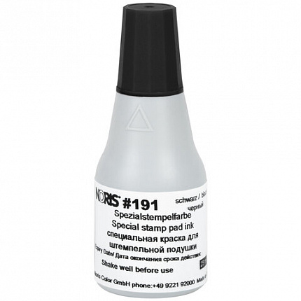 Краска штемпельная NORIS, черная, 25 мл, (унив. для глянц. бумаги, металла, пластмасс и т.д.), 191Ач