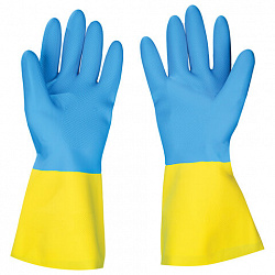 Перчатки латексно-неопреновые SCAFFA "Спектр", КЩС-1, хлопчатобумажное напыление, размер 9, L (большой), 00-01017727