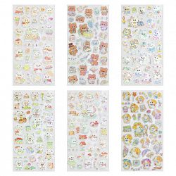 Наклейки декоративные "Веселый микс", 17,5х9 см, ассорти 6 видов, FUNSTER (ФАНСТЕР), 666094