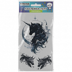 Наклейки-тату переводные "Разные", 20,5х10 см, ассорти 12 видов, FUNSTER (ФАНСТЕР), 666102