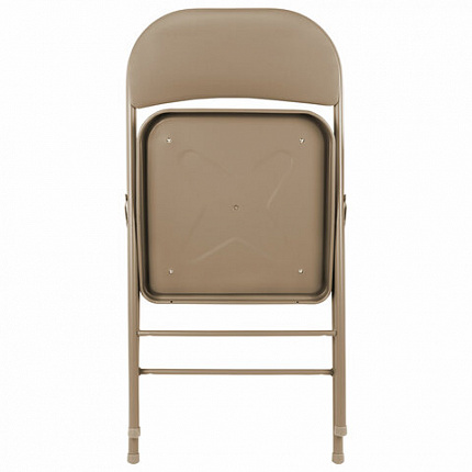 Стул складной BRABIX "Golf Plus CF-003 КОМФОРТ", бежевый каркас, кожзам бежевый, В КОРОБЕ, 533027