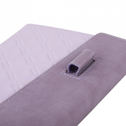 Ежедневник недатированный А5 145х215 мм, BRAUBERG "Stitch", под кожу, магнит, 160 л., сиреневый, 116589