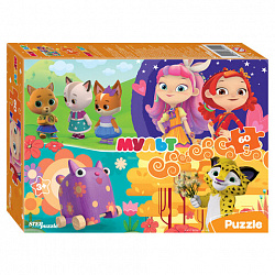 Пазл картонный 60 элементов, лицензия Мульт, АССОРТИ, поле 23х33 см, STEP PUZZLE