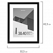 Рамка 30х40 см с паспарту 21х30 см небьющаяся, багет 20 мм, пластик, BRAUBERG "New Age", черная, 391277