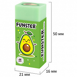 Ластики FUNSTER (ФАНСТЕР) "AVOCADO", НАБОР 3 штуки, 50х21х16 мм, прямоугольные, картонный держатель, экологичный ПВХ, блистер, 272724