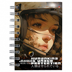 Блокнот МАЛЫЙ ФОРМАТ А6, 160 л, гребень, картон, клетка, АЛЬТ, Гравитация, 3-160-010/04