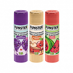 Клей-карандаш ароматизированный FUNSTER (ФАНСТЕР) (яблоко, арбуз, виноград), 15 г, ВЫГОДНАЯ УПАКОВКА, 3 штуки на блистере, 274270