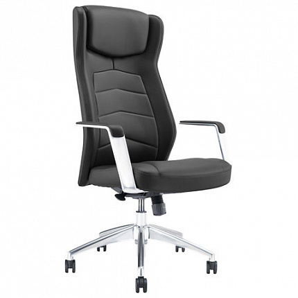 Кресло BRABIX PREMIUM "Viking EX-759", синхромеханизм, алюминий, натуральная кожа, черное, 532933