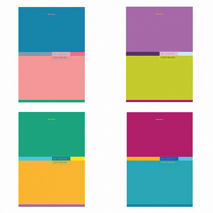 Тетрадь А4, 60 л., BRAUBERG, скоба, клетка, обложка картон, "Color", 404043