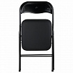 Стул складной BRABIX "Golf CF-007", черный каркас, кожзам черный, гофрокороб, 533024