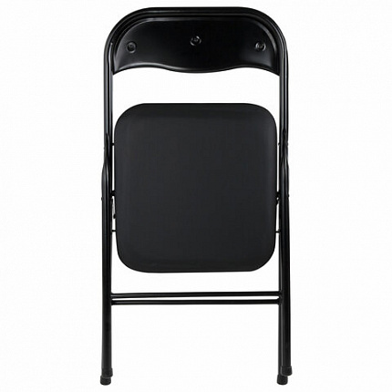 Стул складной BRABIX "Golf CF-007", черный каркас, кожзам черный, гофрокороб, 533024