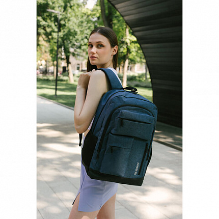 Рюкзак HEIKKI CONCORDANCE (ХЕЙКИ) универсальный, отделение для ноутбука, синий, 47x32x15 см, 273893