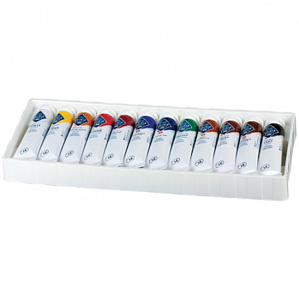 Краски масляные художественные "Мастер-класс", НАБОР 12 цветов по 18 мл, в тубах, 1141001