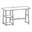 Стол на металлокаркасе BRABIX "LOFT CD-006", 1200х500х730 мм, 2 полки, цвет дуб антик, 641225