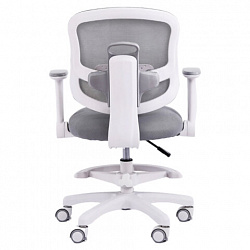 Кресло детское с подставкой для ног BRABIX KIDS "MG-215", сетка/ткань TW, серое, 533313