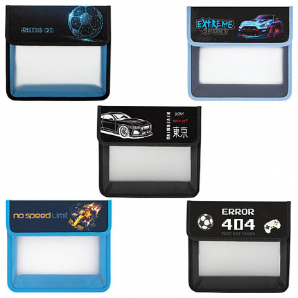 Папка для тетрадей ЮНЛАНДИЯ А5, пластик, 2 отделения, клапан на липучке, ассорти, 274526