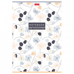 Тетрадь А4, 80 л., HATBER, скоба, клетка, Soft-touch ламинация, "Музыка цветов" (микс в спайке), 093514, 80Т4лВ1