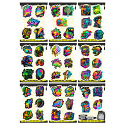 Наклейки виниловые, 44-50 шт., 9 листов, А6, "МОДЕРН", АССОРТИ, NALEPKING