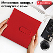 Фотоальбом BRAUBERG на 200 фото 10х15 см, под кожу, бумажные страницы, бокс, красный, 391193