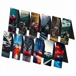 Закладки для книг МАГНИТНЫЕ, "BOYS", комплект 12 штук, 60x20 мм, FUNSTER (ФАНСТЕР), 116656