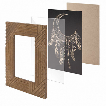 Рамка из мангового дерева BRAUBERG LOFT MANUSCRIPT, фото 10х15 см, акриловый экран, 17х22 см, 391284