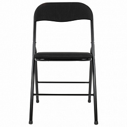 Стул складной BRABIX "Golf CF-007", чёрный каркас, чёрная ткань, гофрокороб, 533025