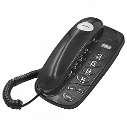 Телефон TEXET TX-238, световая индикация звонка, тональный / импульсный режим, повтор, черный, 126898