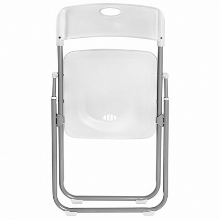 Стулья складные BRABIX "Golf Lite CF-017", КОМПЛЕКТ 4 шт., серебристый каркас, пластик, белый, 533035