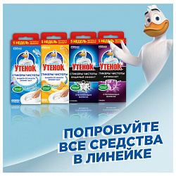Освежитель/очиститель для унитаза/писсуара 3 шт., ТУАЛЕТНЫЙ УТЕНОК "Цитрус", стикер чистоты, 358976