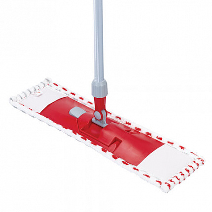 Швабра КОМПЛЕКТ черенок 75-130 см + флаундер 50 см + МОП микрофибра/абразив (ТИП К), PERKLIN (ПЕРКЛИН), 700982