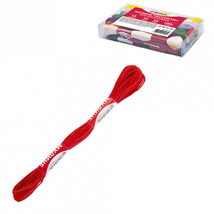 Нитки для вышивания (мулине), набор 25 цветов, 10 м, хлопок, DEVELIA (Девелиа), 665678