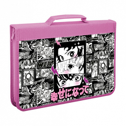 Папка на молнии BRAUBERG А4 с ручкой, с органайзером, 1 отделение, Anime movie, 272216