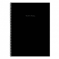 Тетрадь А4, 120 л., BRAUBERG, гребень, клетка, матовая ламинация, "Minimal Classic", 405640