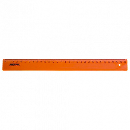 Линейка пластиковая 30 см, ПИФАГОР, прозрачная, неоновая, ассорти, 210609