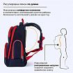 Рюкзак BRAUBERG CLASSIC, легкий каркас, премиум материал, "Лев", синий, 37х32х21 см, 228829