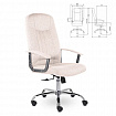 Кресло офисное "Бостон", CH-277, хром, ткань, бежевый (M-11)