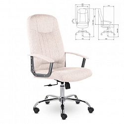 Кресло офисное "Бостон", CH-277, хром, ткань, бежевый (M-11)