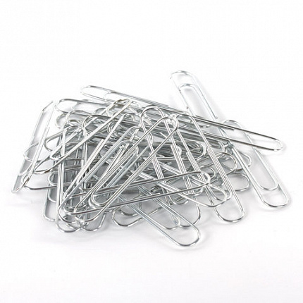 Скрепки большие 50 мм, BRAUBERG, оцинкованные, 50 шт., в картонной коробке, 227589