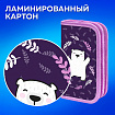 Пенал ПИФАГОР, 2 отделения, ламинированный картон, 19х11 см, "Веселые мишки", 272246