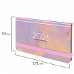 Еженедельник датированный 2026 с резинкой 171х93 мм, BRAUBERG, твердый, УФ-ЛАК, 64 л., "Пастель", 117355