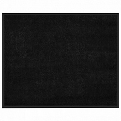 Коврик придверный 120х150 см, ЧЕРНЫЙ, влаго-грязезащитный, 430 г/м2, ребристый, ЛЮБАША СТАНДАРТ, 701040