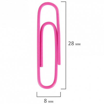 Скрепки EXTRA BRAUBERG 28 мм цветные 100 штук, 271313