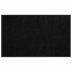 Коврик придверный 90х150 см, ЧЕРНЫЙ, влаго-грязезащитный, 430 г/м2, ребристый, ЛЮБАША СТАНДАРТ, 701038