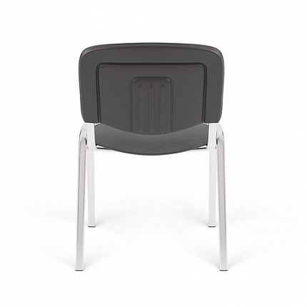 Стул для персонала и посетителей "ИЗО", хромированный каркас, ткань серая С-73, В-40