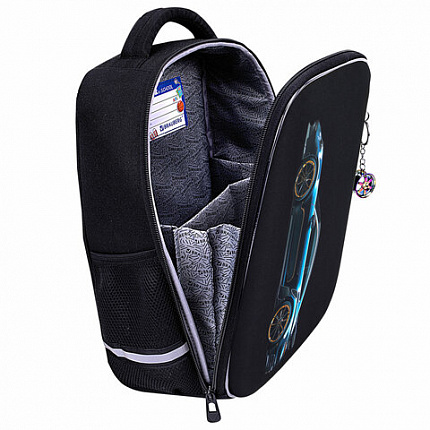 Ранец BRAUBERG LIGHT, 1 отделение, с брелком, Vertical car, 36х26х13 см, 273110