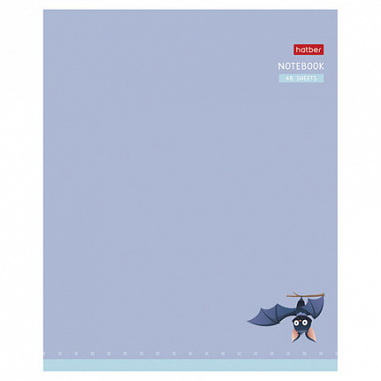 Тетрадь А5 48 л., HATBER скоба, клетка, Soft-touch ламинация, "Мышонок Creepy" (микс в спайке), 092145, 48Т5лВ1