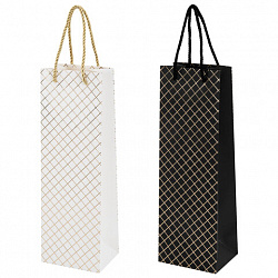 Пакет подарочный под бутылку (1 штука), 13х9x36 см (B), "Leather Bottle Bag", ассорти, ЗОЛОТАЯ СКАЗКА, 700802
