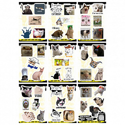 Наклейки виниловые, 44-50 шт., 9 листов, А6, "МОДЕРН", АССОРТИ, NALEPKING